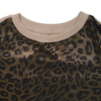 Leopard Round Neck Long Sleeve Sweatshirt - Tops by Trendsi | Available at Handbags Specialist Headquarter
