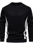 Men's Side Striped Contrast Round Neck Sweatshirt - Men's Sweatshirts by Trendsi | Available at Handbags Specialist Headquarter