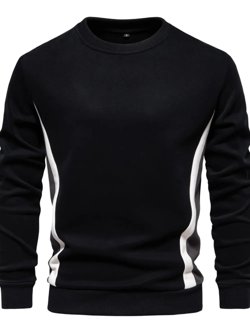 Men's Side Striped Contrast Round Neck Sweatshirt - Men's Sweatshirts by Trendsi | Available at Handbags Specialist Headquarter