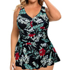 Plus Size Printed Swimsuit Dress