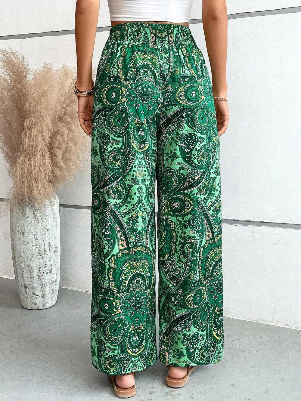 Printed Wide Leg Pants - Women Pants by Trendsi | Available at Handbags Specialist Headquarter