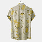 Men's Plus Size Printed Button Up Short Sleeve Shirt - Men's Shirts by Trendsi | Available at Handbags Specialist Headquarter