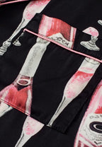 Champagne Print Short Sleeve Top and Shorts Set - Sleepwear by Trendsi | Available at Handbags Specialist Headquarter