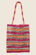 Fame Contrast Wooden Beaded Tote Bag - Tote Bag by Trendsi | Available at Handbags Specialist Headquarter