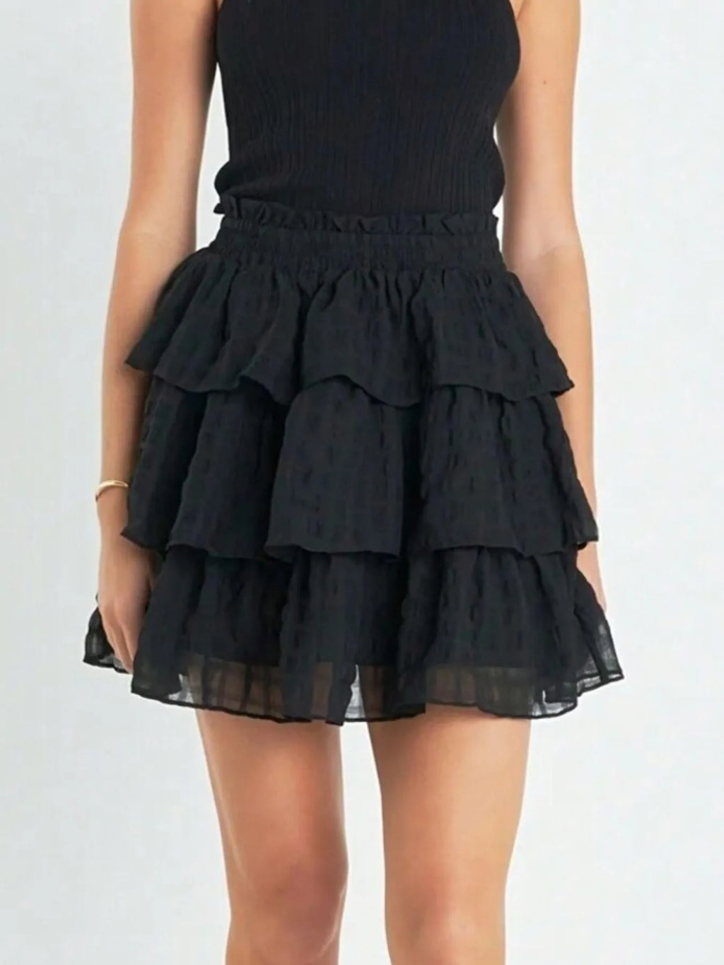 Ruffle Layered Mini Skirt - Skirts by Trendsi | Available at Handbags Specialist Headquarter
