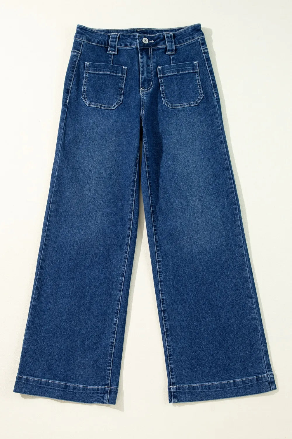 Wide Leg Pocketed High Waist Jeans - Women / Jeans & Denim by Trendsi | Available at Handbags Specialist Headquarter