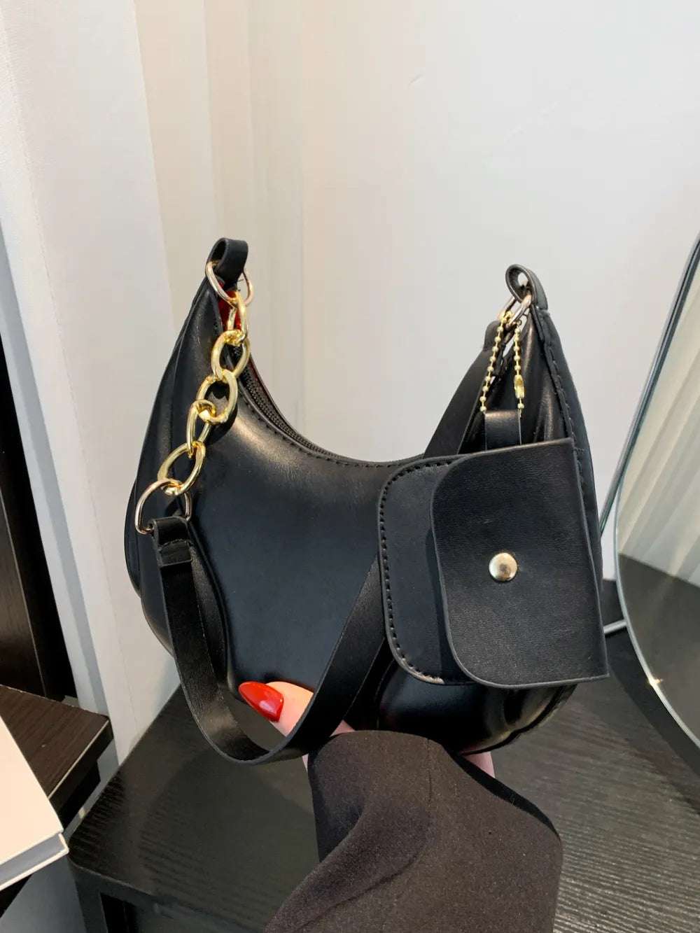 PU Leather Shoulder Bag with EarPods Bag - Crossbody Bag by Trendsi | Available at Handbags Specialist Headquarter