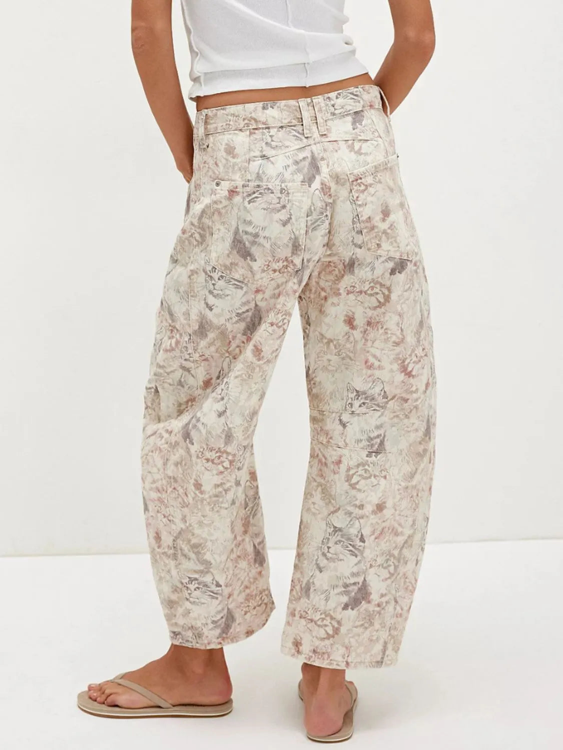 Printed Wide Leg Jeans - Women / Jeans & Denim by Trendsi | Available at Handbags Specialist Headquarter