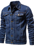 Men's Button Down Long Sleeve Denim Jacket - Men's jackets by Trendsi | Available at Handbags Specialist Headquarter