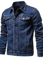 Men's Button Down Long Sleeve Denim Jacket - Men's jackets by Trendsi | Available at Handbags Specialist Headquarter