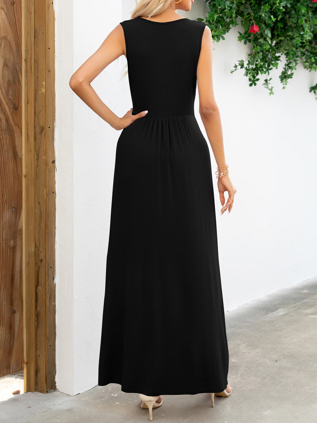 Surplice Neck Sleeveless Maxi Dress - Maxi Dress by Trendsi | Available at Handbags Specialist Headquarter