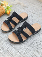 Flower Multi-Strap Flat Sandals - Women Sandals by Trendsi | Available at Handbags Specialist Headquarter
