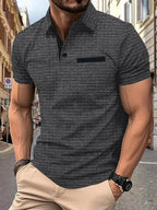 Men's Full Size Collared Neck Short Sleeve Polo Plus Size - Men's Shirts by Trendsi | Available at Handbags Specialist Headquarter