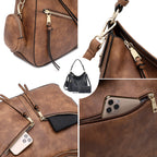 Lapsting Boho Faux Leather Hobo Shoulder Bag