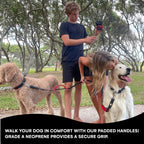 RhinoGrip Aqua: Double Handle Reflective Dog Leash -  by Handbags Specialist Headquarter | Available at Handbags Specialist Headquarter