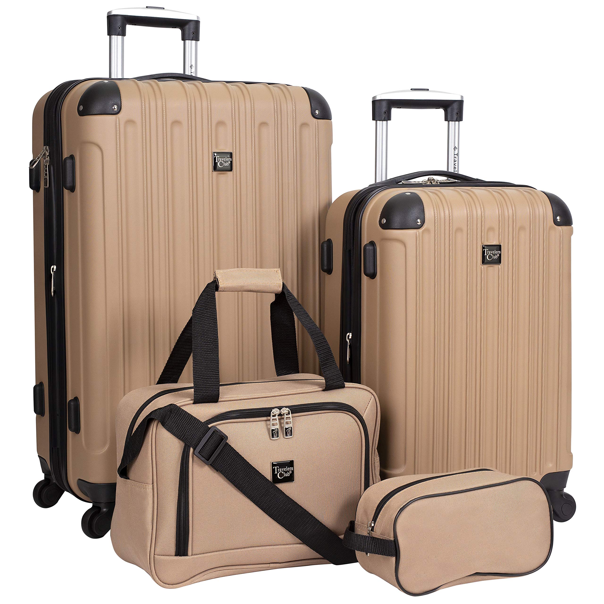 Rose Gold Hardside Luggage Set - 4-Piece Travel Kit -  by Handbags Specialist Headquarter | Available at Handbags Specialist Headquarter
