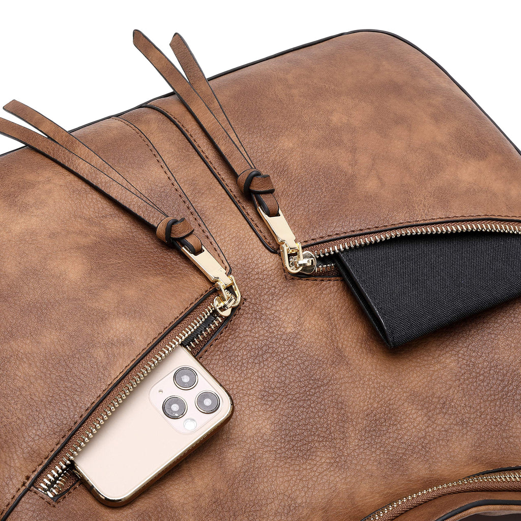 Lapsting Boho Faux Leather Hobo Shoulder Bag