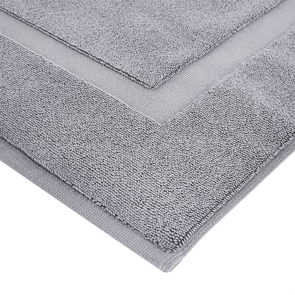 Soft Silver Banded Bath Rug Mat - Decor by Handbags Specialist Headquarter | Available at Handbags Specialist Headquarter