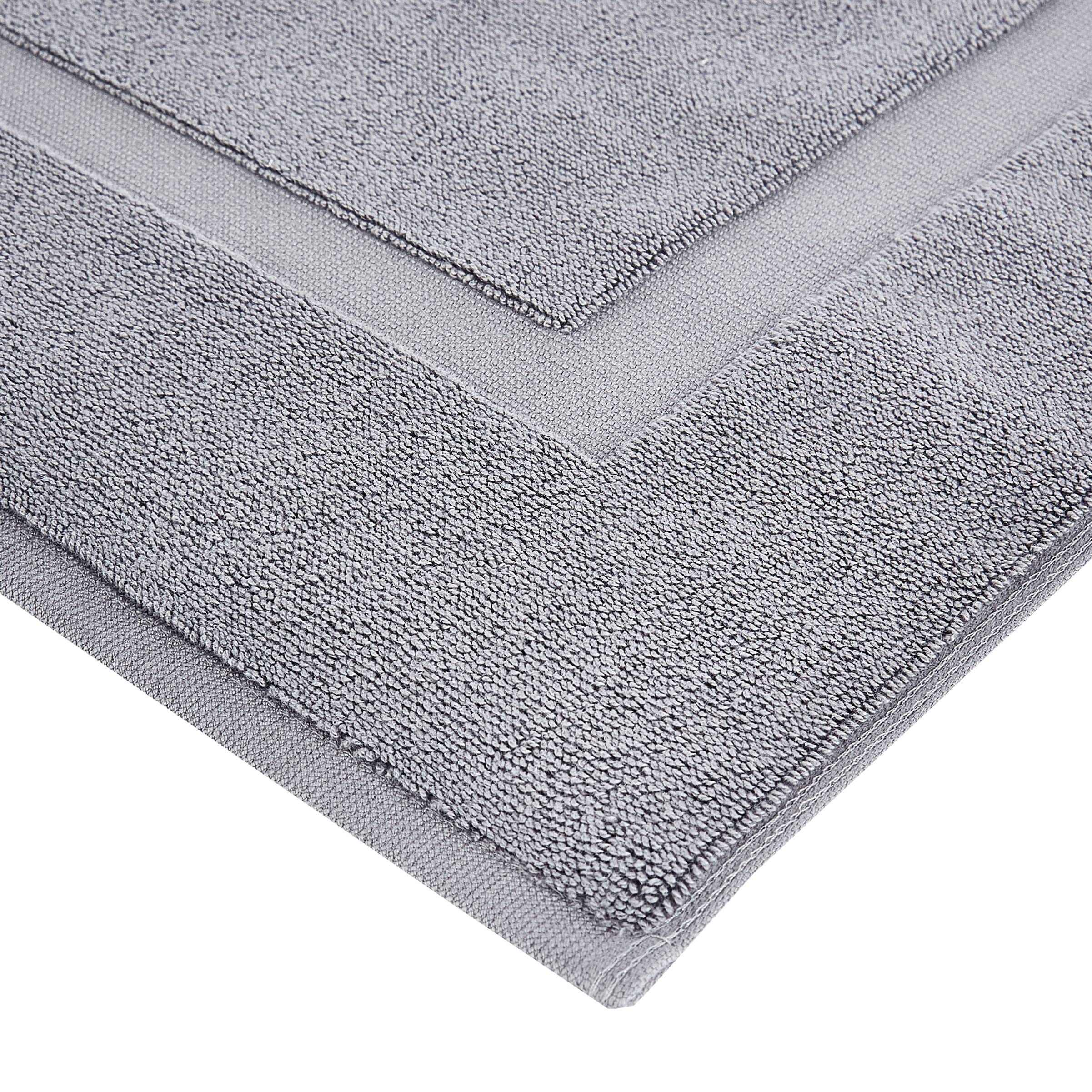 Soft Silver Banded Bath Rug Mat - Decor by Handbags Specialist Headquarter | Available at Handbags Specialist Headquarter