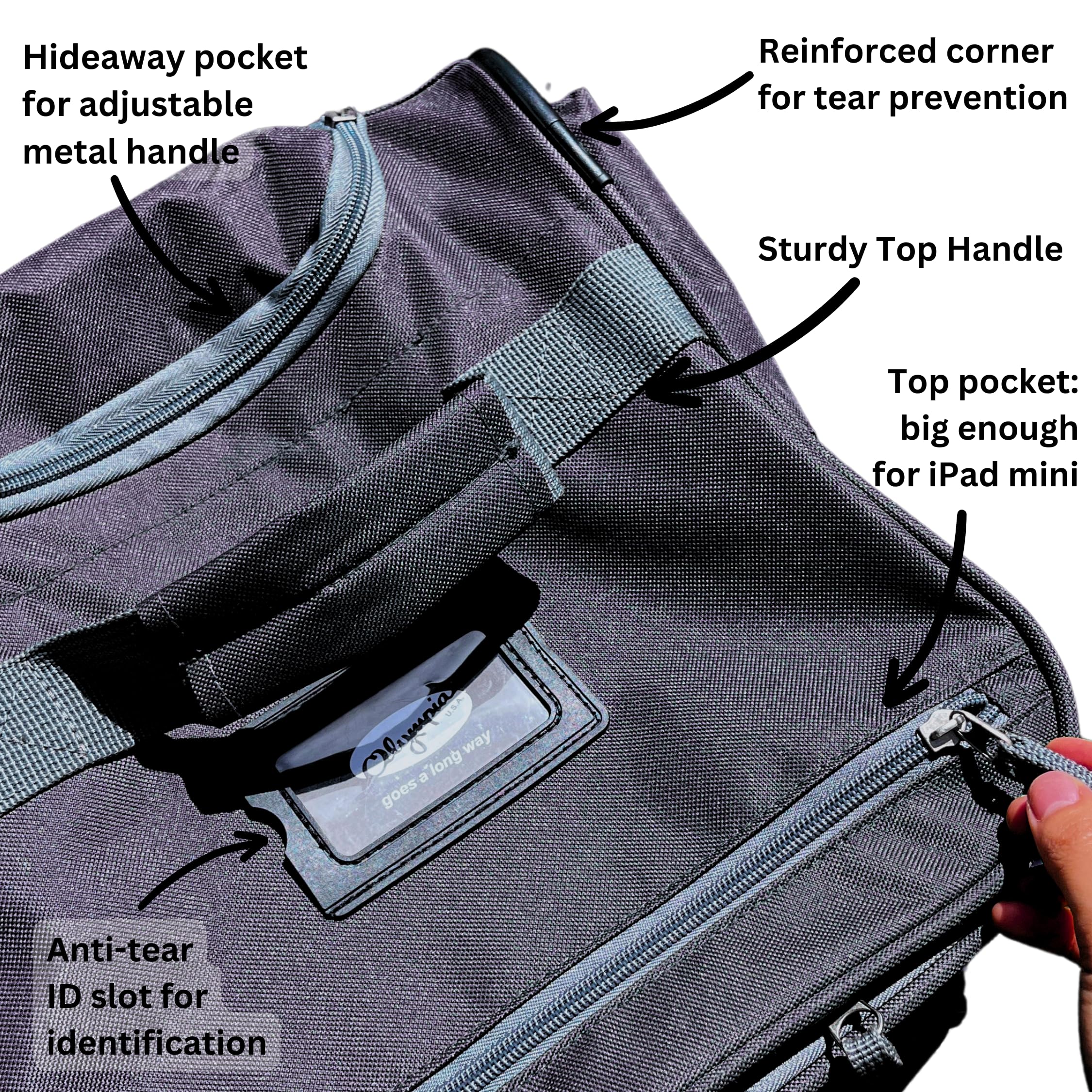 Olympia 22 Max Wheeled Duffel: 8-Pocket Water-Resist -  by Handbags Specialist Headquarter | Available at Handbags Specialist Headquarter