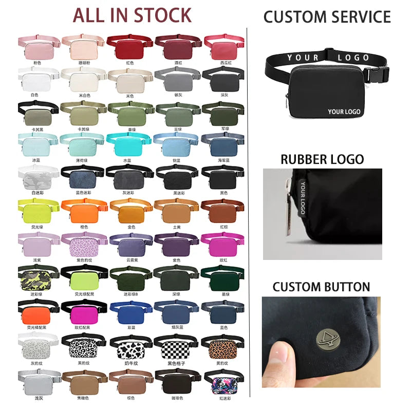 New Lulu Waterproof Nylon Fanny Pack Chest Bag Purse for Women Girl Waist Bag Crossbody Cute Belt Sport Messenger Bag - Crossbody Bag by Handbags Specialist Headquarter | Available at Handbags Specialist Headquarter