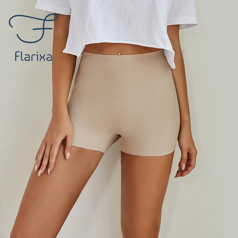 Flarixa Safety Pants High Waist Women's Shorts Under The Skirt Ice Silk Seamless Panties Breathable Boxer Briefs Cycling Shorts - Bottoms by Flarixa Official Store | Available at Handbags Specialist Headquarter