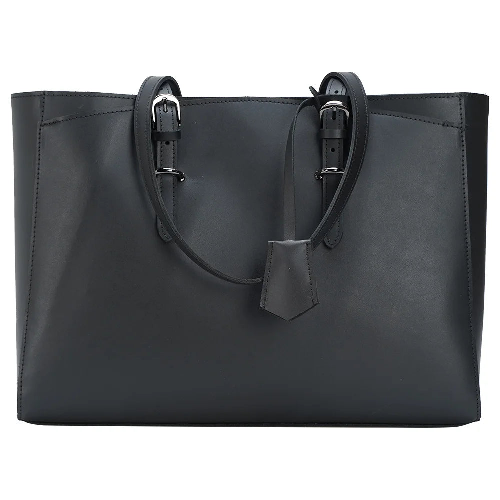 High Quality Fashion Design Unisex Black Napa Full Grain Leather Shoulder Bag Genuine Leather Tote Bag for Women Handbags - Tote Bag by Handbags Specialist Headquarter | Available at Handbags Specialist Headquarter