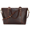TIDING Festival Gift Christmas Custom Logo Retro Crazy Horse Leather Handbag Lady Brown Shoulder Bag Women Leather Tote Bag -  by Handbags Specialist Headquarter | Available at Handbags Specialist Headquarter