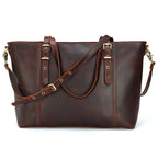 TIDING Festival Gift Christmas Custom Logo Retro Crazy Horse Leather Handbag Lady Brown Shoulder Bag Women Leather Tote Bag -  by Handbags Specialist Headquarter | Available at Handbags Specialist Headquarter