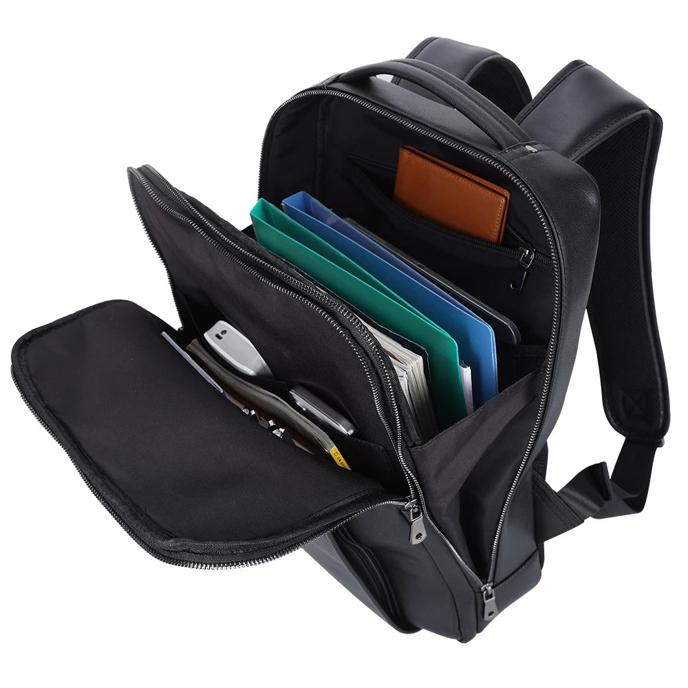 New Design Fashion Business Style Cowhide Computer Backpack Leather Stylish Laptop Bag High Quantity Leather Back Pack - Backpack Bags by Handbags Specialist Headquarter | Available at Handbags Specialist Headquarter