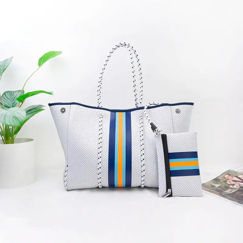 Hot Selling Women Handbags Ladies Perforated Carrying Sea Neoprene Beach Handbag Summer Neoprene Bags for Women - Handbags by Handbags Specialist Headquarter | Available at Handbags Specialist Headquarter