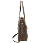 TIDING Festival Gift Christmas Custom Logo Retro Crazy Horse Leather Handbag Lady Brown Shoulder Bag Women Leather Tote Bag -  by Handbags Specialist Headquarter | Available at Handbags Specialist Headquarter