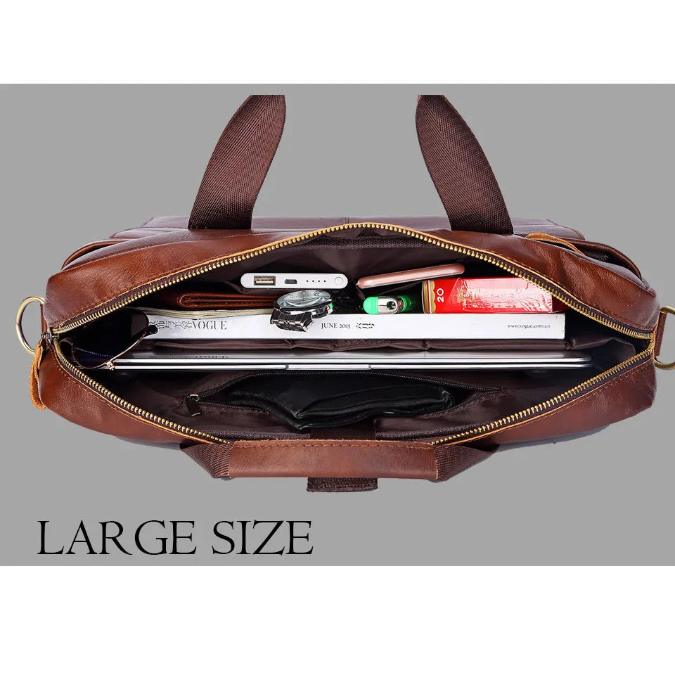 Men Genuine Leather Handbags Casual Leather Laptop Bags Male Business Travel Messenger Bags Men's Crossbody Shoulder Bag -  by LACHIOUR Store | Available at Handbags Specialist Headquarter