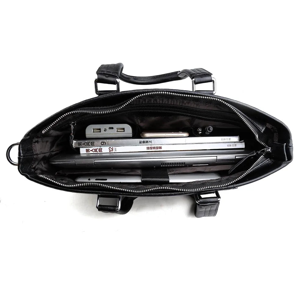 Leather Handbag Business Office Briefcase Genuine Leather Laptop Bag for Men - Handbags by Handbags Specialist Headquarter | Available at Handbags Specialist Headquarter