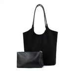 New Large Capacity Handheld Shoulder Suede Leather Bag with Deer Skin Velvet Retro, Small Versatile Bucket for Women Work - Handbags by Handbags Specialist Headquarter | Available at Handbags Specialist Headquarter