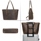 TIDING Festival Gift Christmas Custom Logo Retro Crazy Horse Leather Handbag Lady Brown Shoulder Bag Women Leather Tote Bag -  by Handbags Specialist Headquarter | Available at Handbags Specialist Headquarter