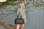 Genuine Pebble Leather Handbag - Elegant Black Tote