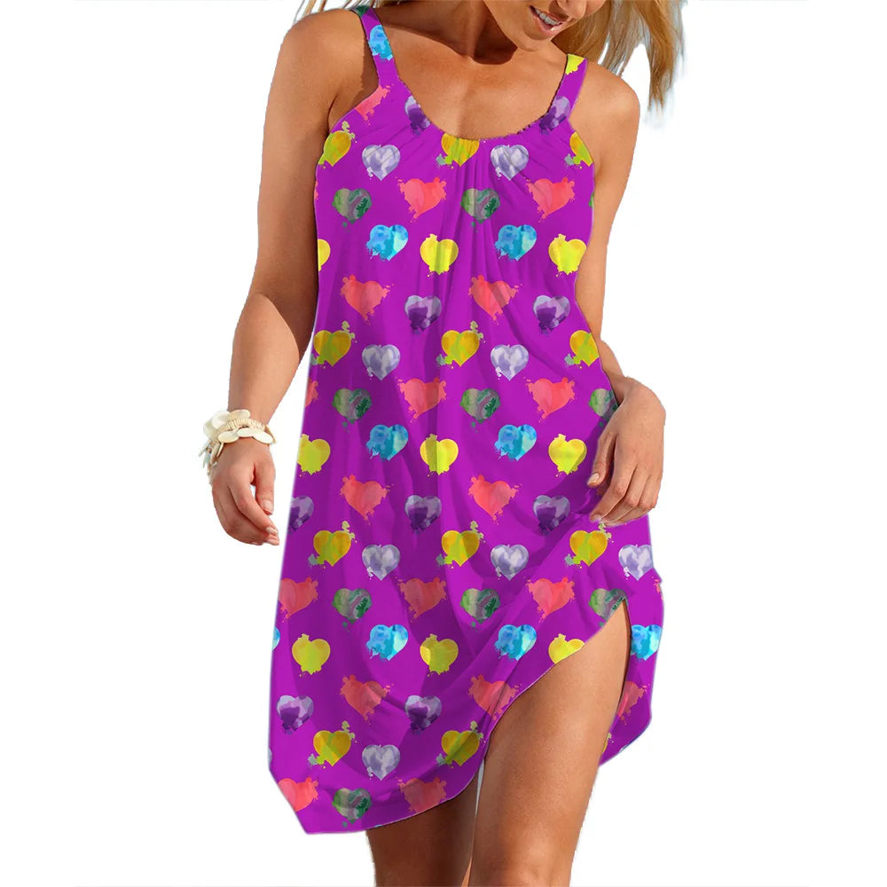 Women's Slip Dress Heart Shape Casual Beach Clothes Summer Woman  Seaside Skirt Streetwear Lady Soft Dresses Sleevesless Tops -  by Shop1103877602 Store | Available at Handbags Specialist Headquarter