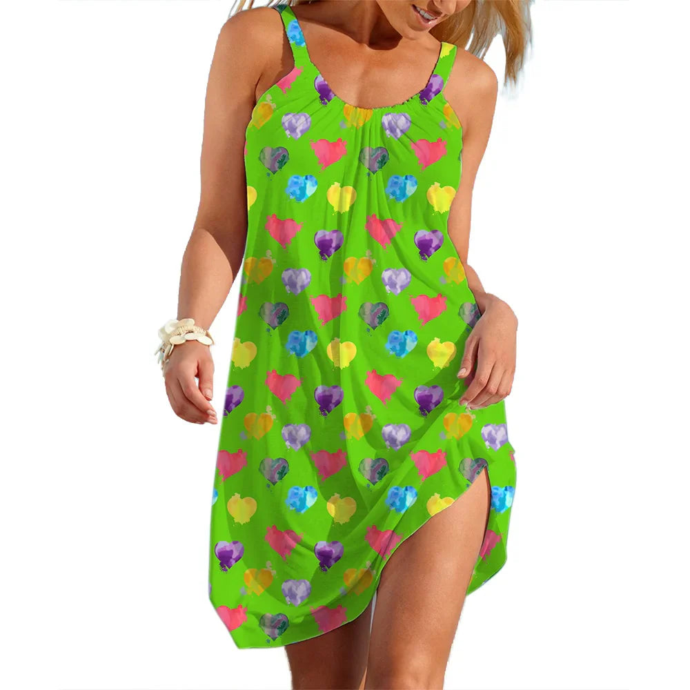 Women's Slip Dress Heart Shape Casual Beach Clothes Summer Woman  Seaside Skirt Streetwear Lady Soft Dresses Sleevesless Tops -  by Shop1103877602 Store | Available at Handbags Specialist Headquarter
