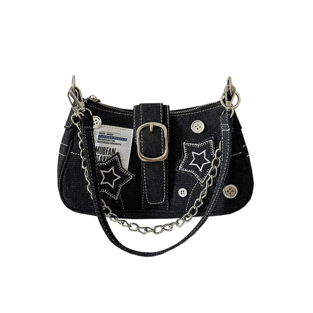 Y2K Stars Canvas Underarm Shoulder Bag