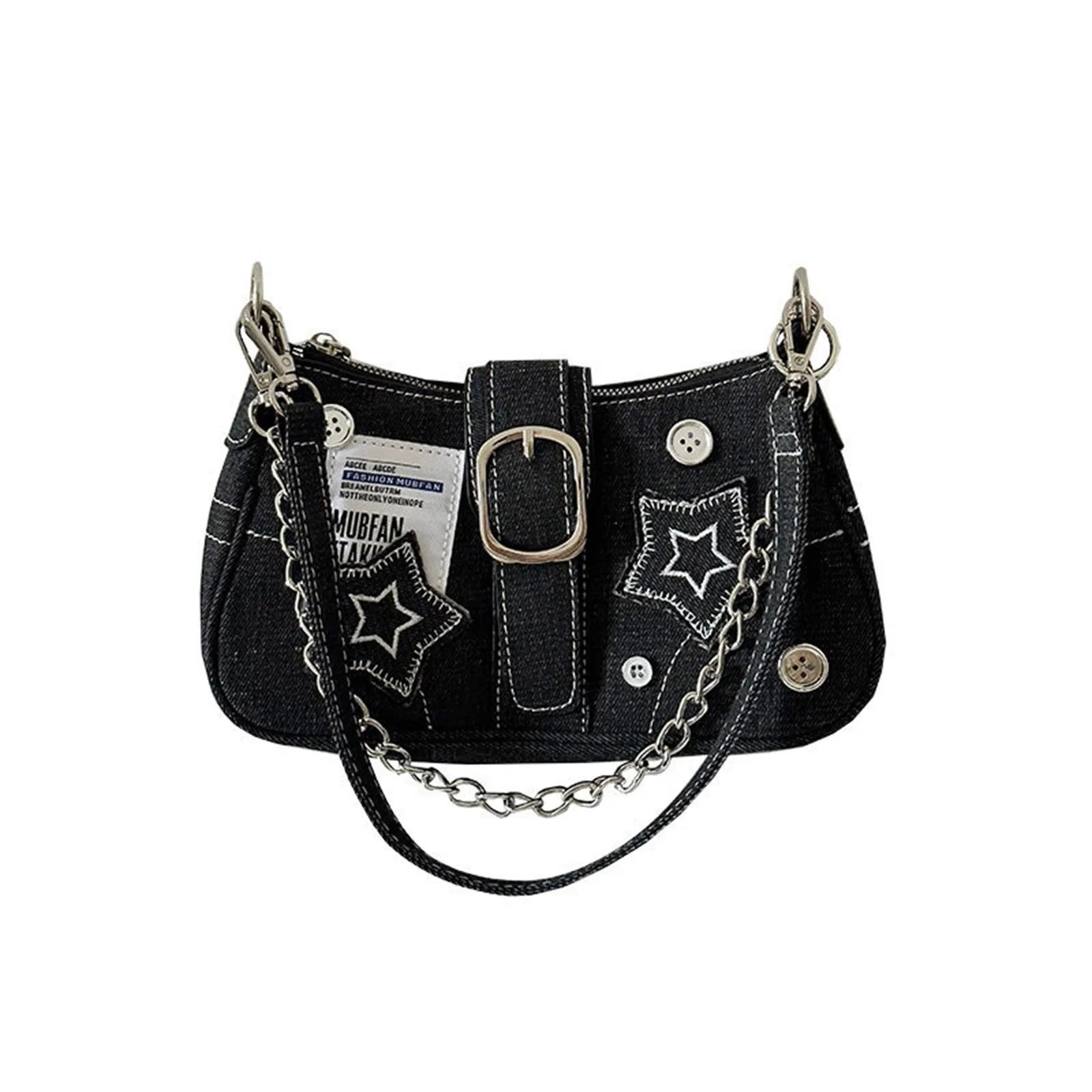 Y2K Stars Canvas Underarm Shoulder Bag