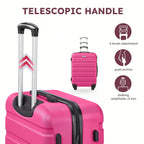 Six-piece ABS hardside luggage set with spinner wheels and two matching travel bags in multiple sizes