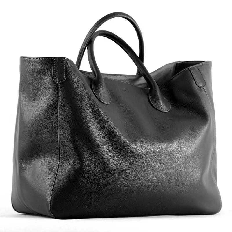 Oversized 41cm Big Women Tote Bag 100% Natural Leather Top Cow Hide Leather Handbag Luxury Lady Travel Bag Daily New - Luggage Travel Bags by eprolo | Available at Handbags Specialist Headquarter
