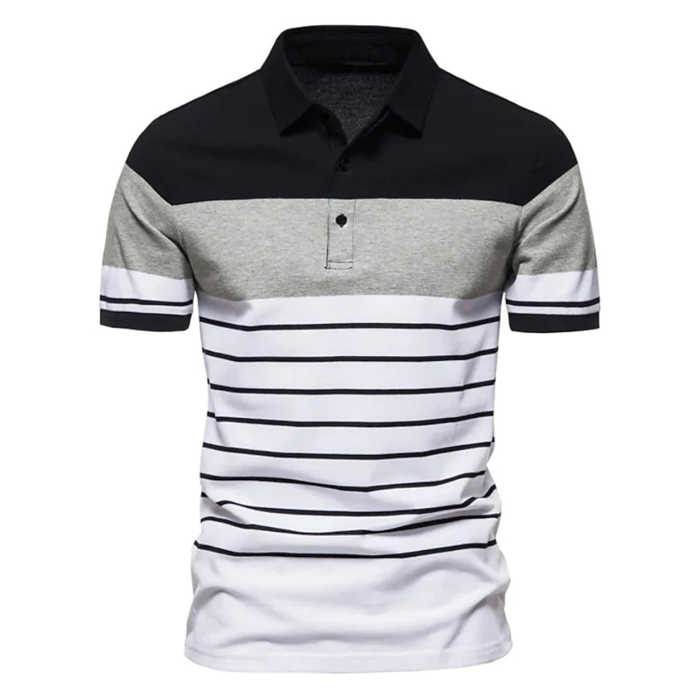 Men's Casual Striped Polo Shirt - Summer Style - Men's Polo shirt by Handbags Specialist Headquarter | Available at Handbags Specialist Headquarter