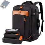 40L expandable waterproof travel backpack with laptop compartment and suitcase-style opening