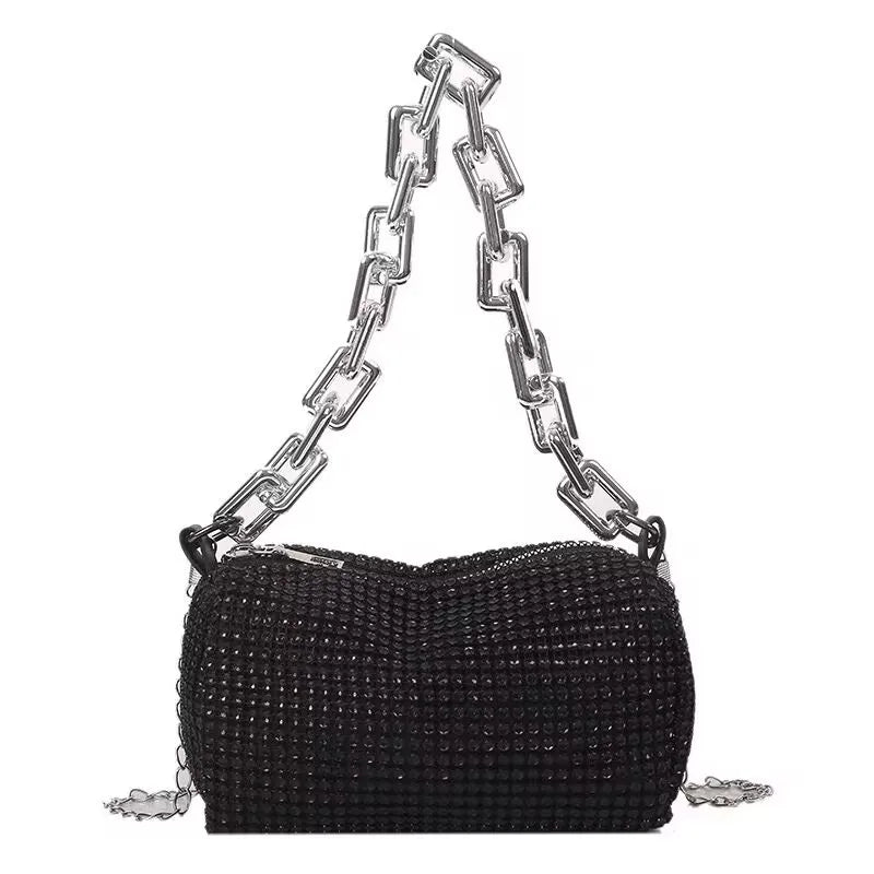 Rhinestone Bucket Bag - Glittering Evening Accessory - Crossbody Bags by Shop1103841340 Store | Available at Handbags Specialist Headquarter