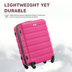 Six-piece ABS hardside luggage set with spinner wheels and two matching travel bags in multiple sizes