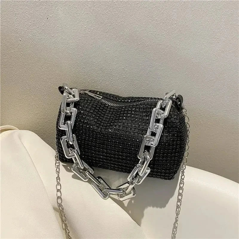 Rhinestone Bucket Bag - Glittering Evening Accessory - Crossbody Bags by Shop1103841340 Store | Available at Handbags Specialist Headquarter