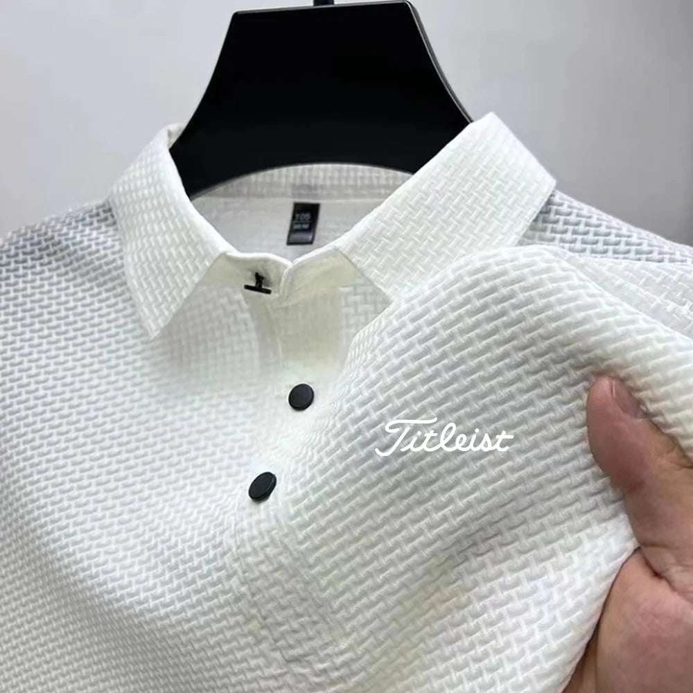 Men's Ice Silk Polo Shirt - Summer Golf Casual - Men's Polo Shirt by Handbags Specialist Headquarter | Available at Handbags Specialist Headquarter