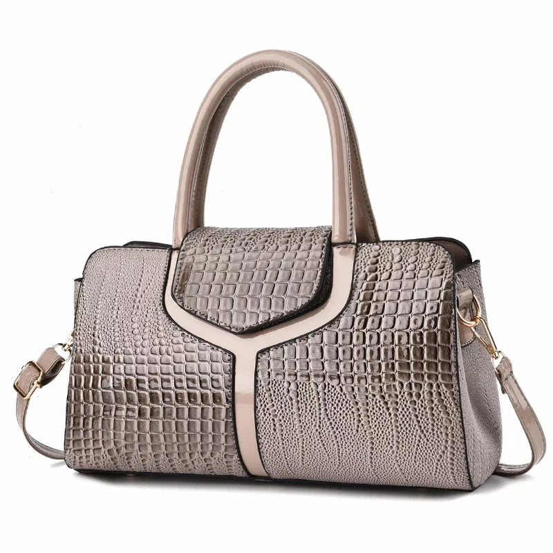 Women's Retro Crocodile Pattern Shoulder Bag